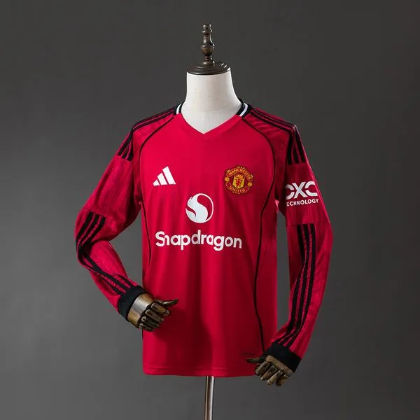 Camiseta de fútbol Manchester United 2025/26 LOCAL MANGA LARGA VERSION FAN